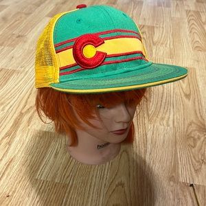 Colorado flag trucker hat snapback New/Real dedicate brand green red yellow mesh